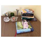 Decorative Glass Candle Holders & Books - Home Decor Lot