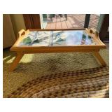 Serving Tray - Winter Birds Scene with Cardinal & Bluebird, Wooden Frame