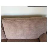 Beige Upholstered Sofa - Textured Fabric, 60W x 36D x 38H