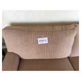 Beige Upholstered Sofa - Textured Fabric, 60W x 36D x 38H