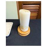 Mantel Clock World Time Dial - Crystal Inkwell - Ceramic Ash Tray - Pillar Candle