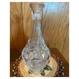 World Globe on Gold Stand with Brass Table Lamp & Cut-Crystal Decanter