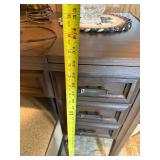 Wood Office Desk with 4-Drawer Pedestal & Upholstered Chair