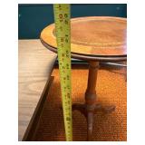 Wood Coffee Table & Round Pedestal Side Table - 15 in H x 48 in W x 20 in D