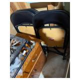 Royal 2-Burner Cast Iron Gas Stove Top - Floral Burner Grates, 4 Folding Chairs, Wooden Cabinet w Contents