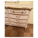 Dresser with Mirror - Cream Antique-Style, 49W x 33H x 17D, 10-Drawer