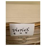 Nightstand - Vintage French Provincial Ivory & Gold Trim, 3-Drawer, 24x19x13