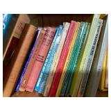 Assorted Vintage Books on Wooden Shelf - Hardcover & Paperback Collection - Bookcase not Inc