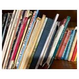 Assorted Vintage Books on Wooden Shelf - Hardcover & Paperback Collection - Bookcase not Inc