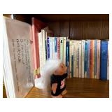 Assorted Vintage Books on Wooden Shelf - Hardcover & Paperback Collection - Bookcase not Inc