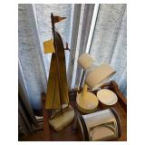 Data Destroyer Desktop Data Destruction Device with Vintage Lamp & Sailboat Sculpture