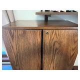 Oak Wood 4-Door Bookcase Cabinet with Locking Doors & Tons of Books Inc!
