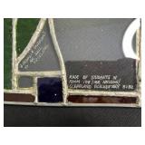 Boomerang, Stained Glass Flower Panel - Blue Tulip Wall Art with Dreamcatcher & Butterfly Tile