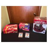 Solid Wood Bingo Set - Yahtzee Board Game - Card Shuffler (2 Decks) - Bicycle Cards (Standard)