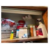 Assorted Towels & Cleaning Supplies - Cabinet Stock