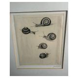 Jan Boon Snail Study Framed Print & 3 Stained Glass Plastic Ornaments
