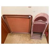 Folding Chairs & Table Set - Vintage Mauve Pink, Metal Frames