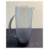 Blue Gradient Glass Pitcher with Six Goblets