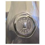 Gillet 1852 Glassware Set - Diamond-Cut Crystal Bowl, 3 Glass Carafes, Wicker Basket, Wood Duo Bowl