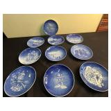 Bing & Grøndahl Christmas Plates - Julegaven Series Blue & White (Denmark)