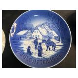 Bing & Grondahl Blue Transferware Christmas Plates Set (Denmark)