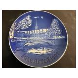 Bing & Grondahl Blue Transferware Christmas Plates Set (Denmark)