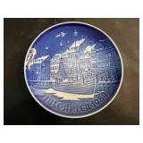 Bing & Grondahl Blue Transferware Christmas Plates Set (Denmark)