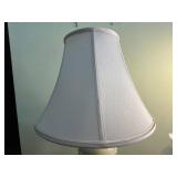 Vintage Table Lamps - Stiffel & Hobnail White Glass & Fluted Ceramic Base