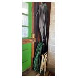 Garden Hoses Gray & Green - 2 White Folding Chairs