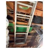 Aluminum Ladder With Wooden Base Frame - Used Garage/Workshop Ladder