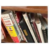 Shelving Unit w Books & Decor Inc Betty Crocker New Picture Cook Book & The Joy of Cooking - Vintage Cookbooks & Wine Guide 2004