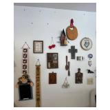 Assorted Wall Decor Bundle: Welcome Sign, Denmark Plate, Crosses & Spoons, Heart Hangings