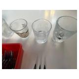 Flatware Set - Bone-Handled & Wood-Handle Silverware, Corkscrew & Glass Bowl