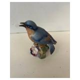 Royal Worcester Blue Bird 3649 Porcelain Figurine & Assorted Glassware Collection