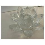 Glassware & Decor - Amber Textured Glasses, Blue Decanter, Clear Goblets, Vanro Floral Ceramic Pot