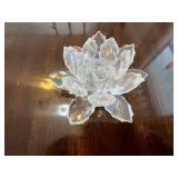 Crystal Stemware Assortment - Clear Wine Glasses & Crystal Lotus Candle Holder