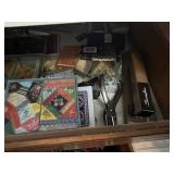 Contents of Kitchen Drawers With Greeting Cards & Ribbon Spools