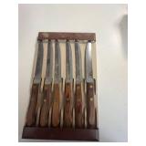 Lot of Steak Knife Sets Inc Mode Danish 8-Piece Steak Knife Set in Wood Box