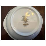 Fenton Compotes & Noritake Japan Dinnerware Set - Assorted Plates, Bowls & Cups with Floral Gold Trim