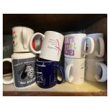 Mugs & Glassware in Wooden Kitchen Cabinet - Assorted Collection