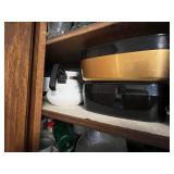 Mugs & Glassware in Wooden Kitchen Cabinet - Assorted Collection