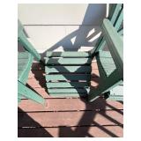 Patio Chairs - 2-Pack, Green Slatted Back w Footrest