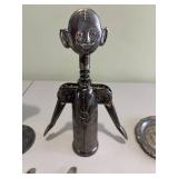 VTG Italian "Pierre the Sommelier" Silverplated Corkscrew, Silverplated Art Deco Vase & Antique Silverplate Flatware Set with Carving Knives