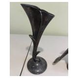 VTG Italian "Pierre the Sommelier" Silverplated Corkscrew, Silverplated Art Deco Vase & Antique Silverplate Flatware Set with Carving Knives