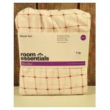 Room Essentials - Queen Microfiber Sheet Set Pink Grid