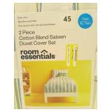 Room Essential - 2 Piece Cotton Blend Sateen Duvet Cover Set Twin/XL Twin