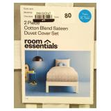 Room Essentials - 2 Piece Cotton Blend Sateen Duvet Cover Set