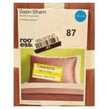 Room Essentials - Standard Rose Pink Satin Quilt Sham