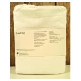 Room Essentials - Easy Care, Cotton Blend Sateen Sheet Set, White, Twin/XL Twin