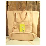 ALL IN MOTION FAUX NEOPRENE TOTE BACKPACK - TAN